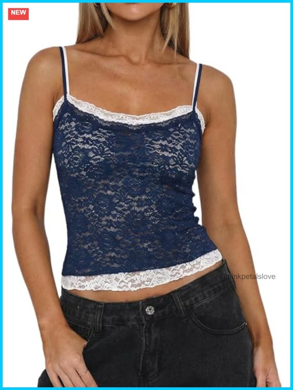 Double Layer Lace Camisole Tank Scoop Neck Y2K Going Out Cami